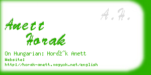 anett horak business card